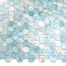 Aqua 12x12 Matte Hexagon Glass Mosaic Tile (10 pack, 9.6 sq ft/case)