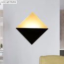 GobekUsa 8" Contemporary LED Wall Lamp - Acrylic Shade, Black/White Square Wall Sconce Light