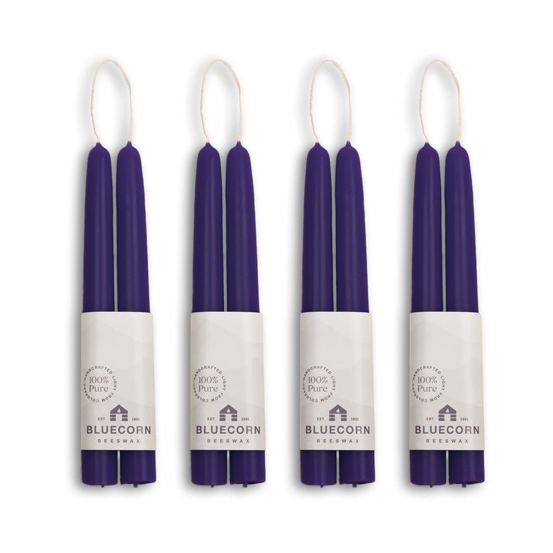 Hand-Dipped Beeswax Taper Candles - Bulk 4-Pair Bundle