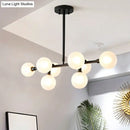 GobekUsa 8-Light Black Nordic Globe Island Pendant for Restaurants