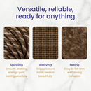 Yin Yang Corriedale Cross Combed Wool Top – Natural Brown and Ecru Blend (8 oz)