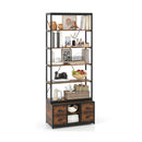 8-tier Bookshelf with 4 Fabric Drawers and Heavy-duty Metal Frame-Coffee by LJGDeals