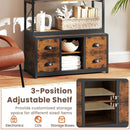8-tier Bookshelf with 4 Fabric Drawers and Heavy-duty Metal Frame-Coffee by LJGDeals