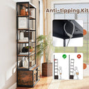 8-tier Bookshelf with 4 Fabric Drawers and Heavy-duty Metal Frame-Coffee by LJGDeals