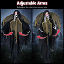 8.2 ft Halloween Standing Witch with Lighted Eyes and Automatic Wing Movement by LJGDeals