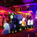 8.2 Feet Long Halloween Inflatable Train with Witch and 4 Ghosts by LJGDeals