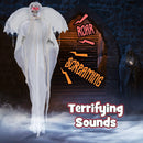 8.3 ft Halloween Standing Haunted Angel with Lighted Eyes and Automatic Wing Movement by LJGDeals
