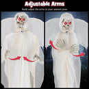 8.3 ft Halloween Standing Haunted Angel with Lighted Eyes and Automatic Wing Movement by LJGDeals