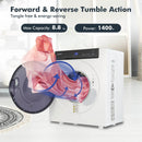 2.6 Cu.ft Compact Clothes Dryer with Touch Panel and 2 Modes by LJGDeals