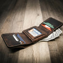 Badge Trifold Wallet by Bull Sheath Leather