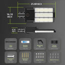 9500W Aluminum Solar Street Lights Outdoor, 500000LM High Powered Commercial Parking Lot Lights 6500K Dusk to Dawn with Remote