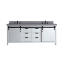 Nuvia White Bathroom Vanity With Gray Quartz Top And Faucet Set (SAK40685)