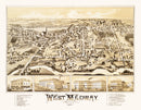 Vintage Map of West Medway, Massachusetts 1887