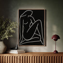 Reclining Muse in White Ink