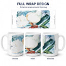 Magnolia Ceramic Coffee Mug 15 oz Decorative Large C Handle Mug Cup for Tea, Cocoa Hot Chocolate