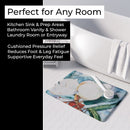 Flower - Magnolia Memory Foam Kitchen Mat Machine Washable Anti-Fatigue Cushion Comfort Bath or Kitchen Rug
