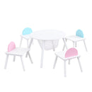 Children's Panel Table With 4 Chairs - White by HouseOfZazla