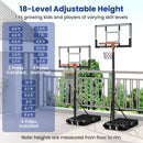 3.3-10 Feet Portable Basketball Hoop Adjustable with Base and Wheels by LJGDeals