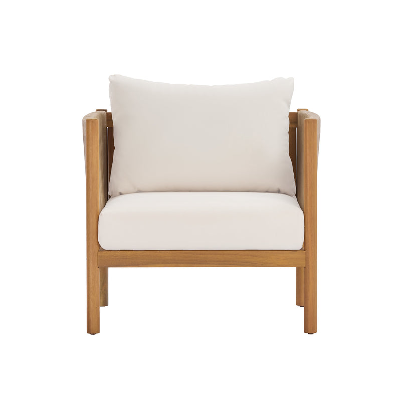 4-Piece Outdoor Sofa Set with Acacia Wood Frame in Teak Look, photo 10 of 10