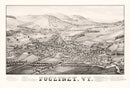 Vintage Map of Poultney, Vermont 1886