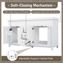 Bathroom Vanity With Double Sinks, 3 Drawers & 4 Doors - White by HouseOfZazla
