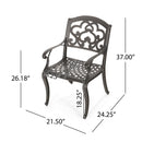 Cast Aluminum Dining Chair With Hand Crafted Details - Copper by HouseOfZazla
