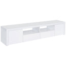 Garner - 2 Door Stand With Drawers Media Console - Gloss White by HouseOfZazla