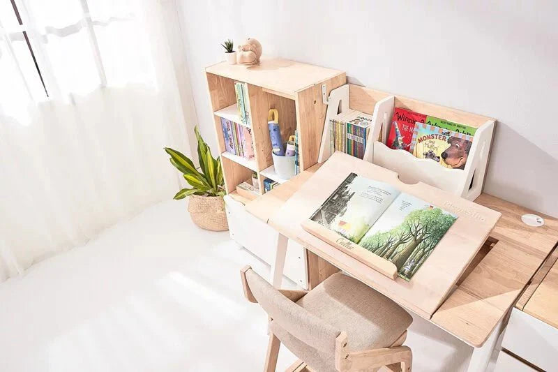 Adjustable Calla Wood Growth Desk with Easel - Natural Color