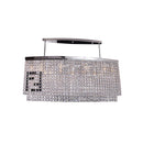GobekUsa Modern 6-Light Island Ceiling Lamp with Faceted Crystal Shade in Chrome for Dining Rooms