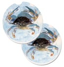 Blue Crab Car Coasters – Set of 2 - Absorbent Stone with Fun & Functional Artwork 8011CARC