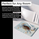 Blue Crab Memory Foam Kitchen Mat Machine Washable Anti-Fatigue Cushion Comfort Bath or Kitchen Rug