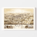 Vintage Map of Alma, Michigan 1885
