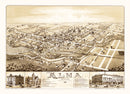 Vintage Map of Alma, Michigan 1885