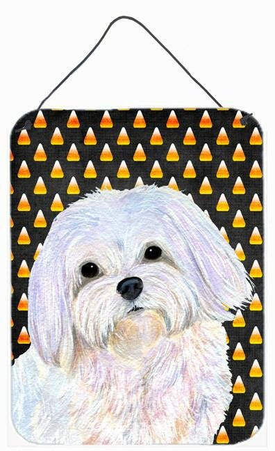 Maltese Candy Corn Halloween Portrait Wall or Door Hanging Prints