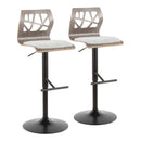 Folia - Mid Century Modern Adjustable Barstool With Swivel & Rounded T Footrest (Set of 2) by HouseOfZazla