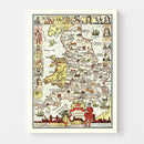 Vintage Story Map of England, 1936