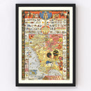 Vintage Map of Los Angeles, California 2012