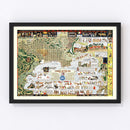 Vintage Map of Carmel By The Sea, California 1942