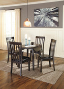 Hammis - Round DRM Drop Leaf Table - Dark Brown