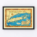 Vintage Map of Long Island, New York 1933