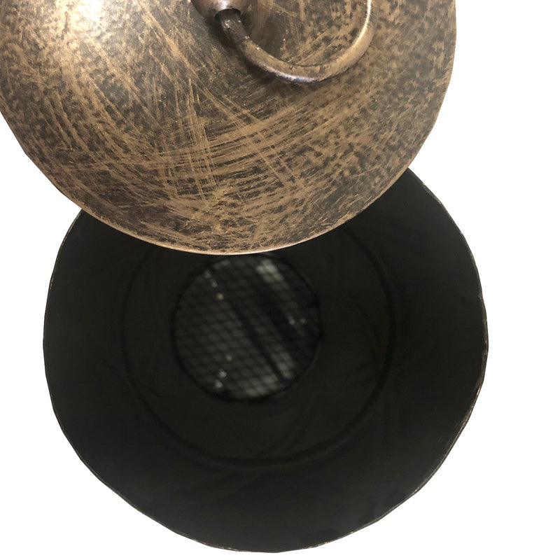Solid Steel 36-in Tall Antique Bronze Chiminea Fire Pit