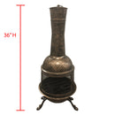 Solid Steel 36-in Tall Antique Bronze Chiminea Fire Pit