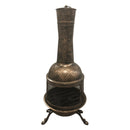 Solid Steel 36-in Tall Antique Bronze Chiminea Fire Pit