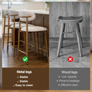 Upholstered Counter Height Bar Stools For Kitchen Island (Set of 2) - Beige by HouseOfZazla