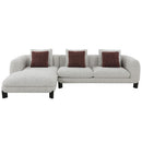 Mardi - Sectional Sofa With 6 Pillows - Maroon & Beige Tweed by Unique Piece Furniture