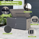 260 Gallon Plastic Deck Box with Lock and Wheels by HouseOfZazla