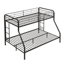 Modern Twin Over Full Metal Bunk Bed With Trundle And Dual Side Ladder And Metal Design - Black / Brown by HouseOfZazla