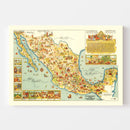 Vintage Pictorial Map of Mexico, 1931