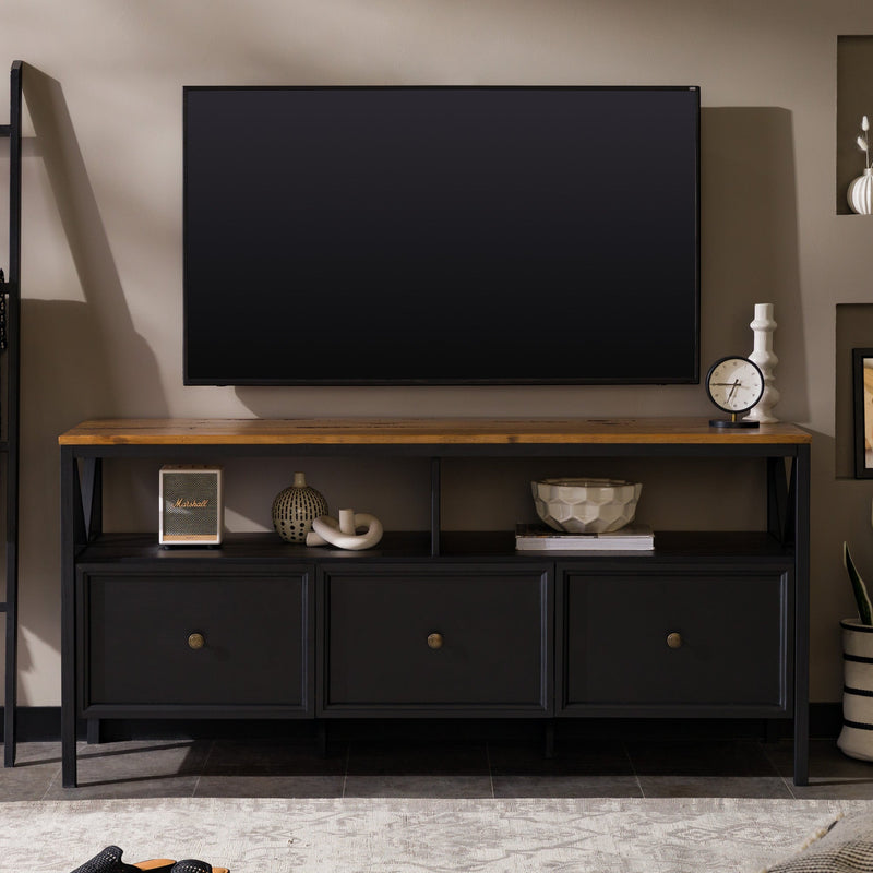 60" Distressed 3-Drawer TV Console