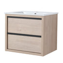 24" Bathroom Vanity with 2 Soft Close drawers, White Ceramic Basin-BLO-G-